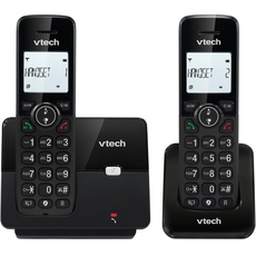 VTech CS2001 Home Duo Schnurloses Telefon, Festnetztelefon DECT Einfach zu bedienen Extra Laut Hören Anrufsperre Freisprecheinrichtung Anrufer-ID Hintergrundbeleuchtetes Display Schwarz