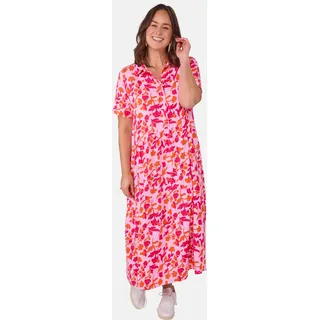 Sommerkleid LIEBLINGSSTÜCK, Damen, Gr. 34, N-Gr, rosa (rosa gemustert), Obermaterial: 100% Viskose, bedruckt, geblümt, mehrfarbig, figurumspielend knöchelfrei, Kleider Sommerkleid, mit allover Blumenprint