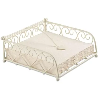 Ambiente Metall Serviettenhalter Heart Herz Creme Beige Für Servietten 33 x 33 cm