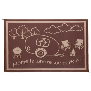 Stylish Camping Reversible Home Matte - Brown / Beige - 2.43 x 3.35 m