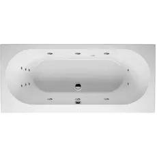 RIHO Carolina Rechteck-Badewanne, mit Flow-System, 1-Sitzer, Version rechts, weiß, B05, Ausführung: 190x80x53cm, Nutzinhalt: 235 Liter