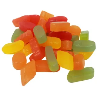 Mega Paradies GmbH Weingummi zuckerfrei Mischung mit Fruchtgeschmack 4fach sortiert 300g