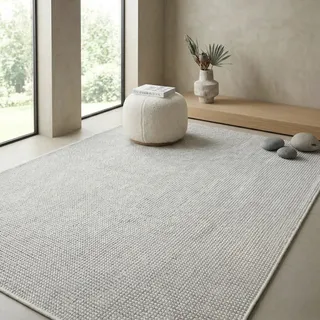 Sehrazat Ada Kurzflorteppich 80 x 300 cm Grau/Weiß