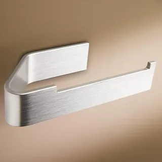 Designfabrik Hamburg Toilettenpapierhalter ohne Bohren | Klopapierhalter zum Kleben | Klorollenhalter Bad | WC Rollenhalter selbstklebend | Toilettenpapierhalter Silber | Modernes Design