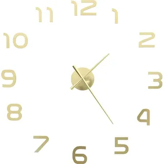 vidaXL 3D-Wanduhr Modernes Design 100 cm XXL Golden - Gold