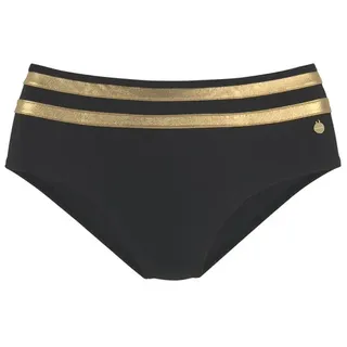 LASCANA Bikini-Hose Damen schwarz-goldfarben Gr.34