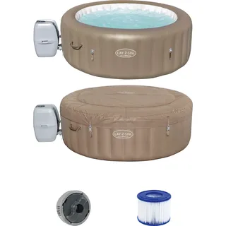 Bestway LAY-Z-SPA® Whirlpool Palm Springs AirJetTM rund, 196x71cm 60017 - Beige, Weiß