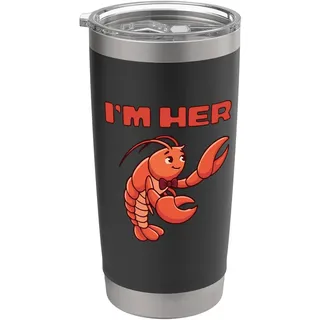 Süßes Cartoon Hummer Pärchen Design Doppelwandiger Edelstahl-Thermobecher