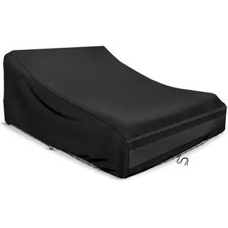 Sonnenliege Abdeckung 2 Personen 200×140×90cm, 420D Abdeckhaube Doppelliege Outdoor Wasserdicht, Doppel Sonnenliege Relaxliege Garten Gartenliege Schutzhülle, Winddicht, UV-Beständiges