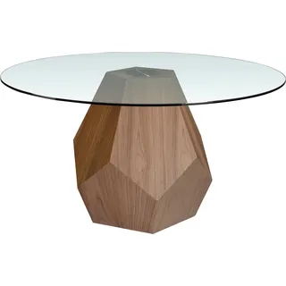 Angel Cerdá Esstisch runde gehärtetes Glas aus Walnuss 1093