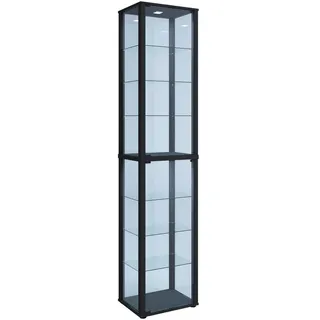 VCM Standvitrine Kavisa XL 50 x 38 x 227 cm Schwarz