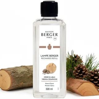 Maison Berger – Nachfüllung Zedernholz aus dem Libanon 500 ml für Lampe Berger – 2-in-1 geruchsneutralisierendes Raumduft-Öl – Zeder, Gewürznelke