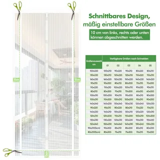Sekey Fliegengitter Balkontür zuschneidbar 160 x 230 cm Weiß