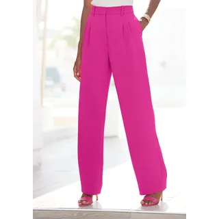 LASCANA Anzughose im Business-Look, elegante Stoffhose mit Taschen und Bundfalten, pink