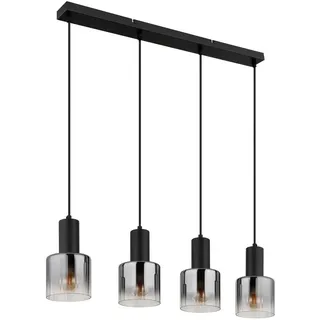 Hängeleuchte , Grau, Schwarz , Metall, Kunststoff, Glas , länglich , 12x150x74 cm , Ce , Lampen & Leuchten, Innenbeleuchtung, Hängeleuchten, Pendelleuchten