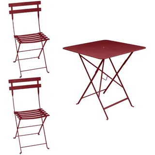 Fermob Bistro Balkonmöbel-Set 3tlg. Stahl/Klappbar 71x71cm Tisch