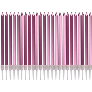 Schlanke Kuchenkerzen Lange,36 Stück Geburtstagskerzen in Halter Metallic Geburtstag Kuchen Kerzen Cupcake Kerzen für Hochzeit Geburtstagsfeier Baby Brautdusche Jubiläum Roségold