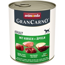 animonda GranCarno Adult Hundefutter nass, Nassfutter für erwachsene Hunde, mit Hirsch + Äpfeln 6 x 800g
