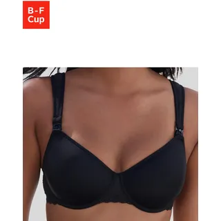 Still-BH NUANCE BY LASCANA, Damen, Gr. 100, Cup D, schwarz, Spacer;Spitze, Obermaterial: 55% Baumwolle, 39% Polyamid, 6% Elasthan, BHs Still-BH, mit Bügel & atmungsaktiven Spacer-Schalen, aus weicher Baumwolle, Topseller