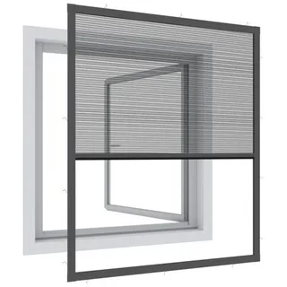 WINDHAGER Expert Plissee Fenster Ultra Flat, Insektenschutz für Fenster, Fliegengitter, Mosquitoschutz, Selbstbausatz 100 x 120 cm,