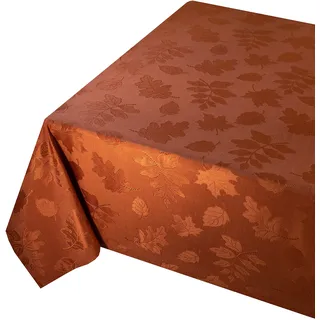 Benson Mills Harvest Legacy Damast-Tischdecke für Herbst, Ernte und Erntedankfest, 132,1 x 132,1 cm, quadratisch, rostfarben/gebranntes Orange