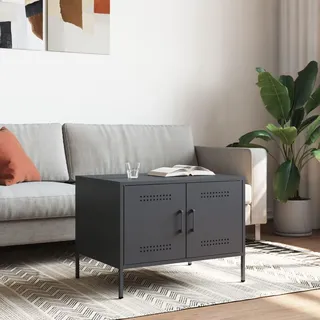 vidaXL Couchtisch Anthrazit 68x50x50,5 cm Stahl - Grau