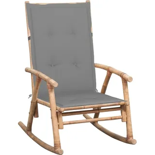 The Living Store Schaukelstuhl mit Auflage Bambus - Braun