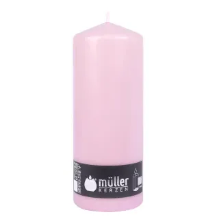 Müller Kerzen Stumpenkerze, rosa, Hochwertige Stumpenkerze mit gleichmäßigem Abbrand, 1 Packung = 4 Stück, (Ø x H): 78 x 200 mm