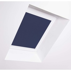Bloc Jalousien für Velux Dachfenster, weißer Aluminiumrahmen, Marineblau, CK02