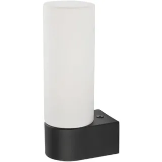 Wandleuchte Licht-Erlebnisse Aluminium Glas IP44 G9 Bad Schwarz B:5 cm Blendarm