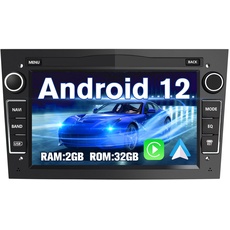 AWESAFE Android 12 Autoradio für Opel 2 DIN Radio mit Navi, Carplay unterstützt DAB+ WiFi Bluetooth MirrorLink 7 Zoll Bildschirm FM Radio - Schwarz