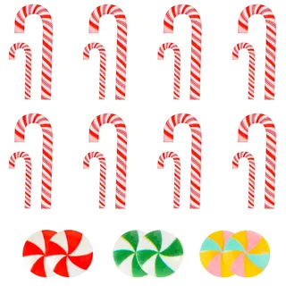 Mini Zuckerstangen Weihnachten Deko, Weihnachtsbonbon Künstliche Süßigkeiten, Hängende Zuckerstanges Weihnachtsbaum, Kleine DIY Süßigkeitens für Weihnachtsfeier Girlanden Baumschmuck (Set D-50pcs)