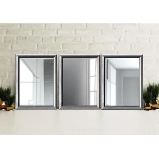 Zalena Silver Leaf 30 x 25 cm Rahmenspiegel Wandspiegel Designspiegel Badspiegel für die Wohnung Gästebad Flur Gadrobe Wohnzimmer