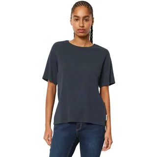 Marc O'Polo Denim Damen, T-Shirt aus Bio-Baumwolle mit Rundhalsausschnitt, blau (Navy Teal), (B41238551261)