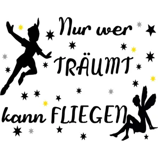Docliick® Wandtattoo Wandaufkleber Spruch"NUR WER TRÄUMT" Wandtattoo Deutschland Wandaufkleber Wandaufkleber Wandtattoo Docliick DC-047-AL