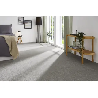 andiamo Teppichboden Izmir für Wohnzimmer und Kinderzimmer - Teppichboden Meterware zum Verlegen - Teppichbelag mit hoher Trittschalldämmung - weicher Teppichboden 400 x 600 cm Grau