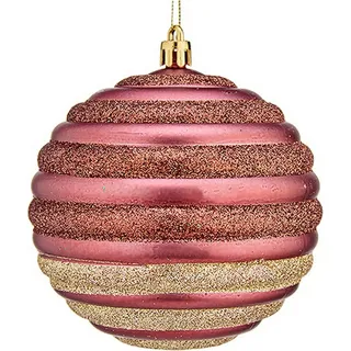 Weihnachtsbaumkugel Krist+ Rosa Kunststoff Ø 10 cm 6 Stück - Rosa