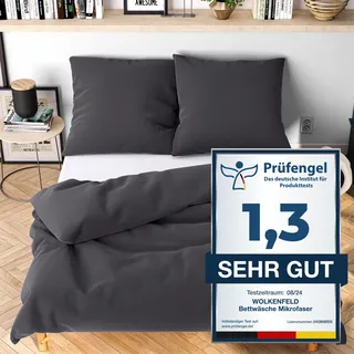 Wolkenfeld Bettwäsche »Allergiker Bettwäsche, unfassbar weich« 3 Stk. tlg. 135x200 cm, 155x220 & Übergrößen I inkl. Kissenbezüge 80x80 I Uni