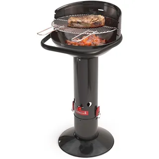 Barbecook Säulengrill rund Standgrill Edelstahl schwarz 96-cm hoch Grillrost 45-cm, Ø 43 cm