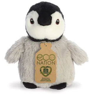 aurora toys Aurora, 35083, Eco Nation Mini Pinguin, 13cm,Eco-Friendly Plüschtier, Grau