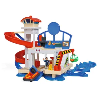 Simba Feuerwehrmann Sam Neue Wasserwacht mit Sound, 37 cm, blau/grau/rot/weiß