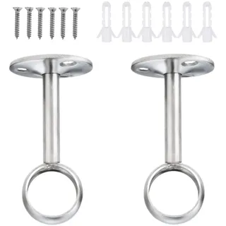 Hicello 16mm Gardinenstangenhalter, Kleiderstangenhalter, Deckenstangenhalter, Garderobenstangenhalter aus Edelstahl für Bad, Balkon, Küche, Schrank