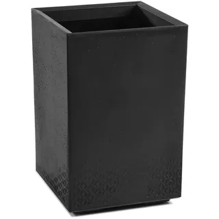 LAMELA Pflanzkübel mit Rollen Höhe 60 cm, 36L – Blumentopf aus Kunststoff – Übertopf mit Wasserablauf – Modern für Innen & Außen - Wetterfest & Pflegeleicht, Schwarz