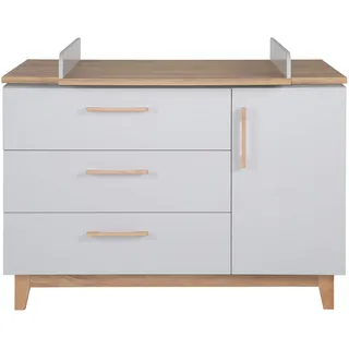 roba Wickelkommode mit Wickelansatz 'Caro' mit Soft-Close, 1 Tür, 3 Schubladen, Wickelhöhe 94 cm