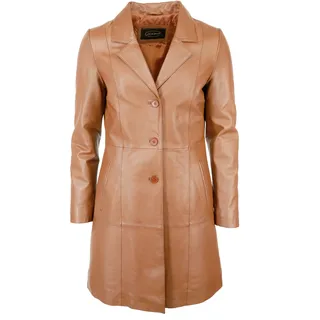 Kurzmantel JCC "Ledermantel IK14-2", Damen, Gr. 36, braun (cognac), Obermaterial: 100% Lammnappaleder LANA. Futter: 100% Polyester PES., Mäntel Kurzmantel