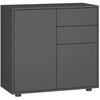 [en.casa] Kommode Paarl 79 x 74 x 36 cm Dunkelgrau