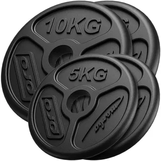 Marbo Sport Olympia Hantelscheiben Gusseisen Set 30 kg schwarz