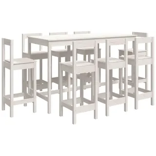 vidaXL 9-tlg. Bar-Set Weiß Massivholz Kiefer - Weiß