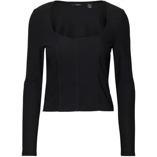 VERO MODA Damen Vmasta Ls Corset Short JRS Top, Schwarz, M EU