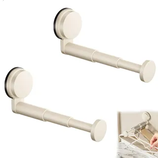 momgyaamz Kleiderhaken Klappbar Saugnapf, Kleiderstange Wandmontage, Garderobenhaken Klappbar Ausziehbar von 8,5 bis 20 cm, Kleiderlüfter für Balkon, Badezimmer, Flur und Kleiderschrank, 2er-Set